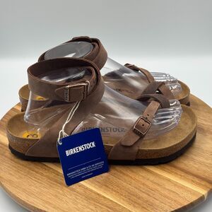 BIRKENSTOCK Yara Women's Brown Leather Sandals Size 39 (US 8-8.5) Regular NWT!
